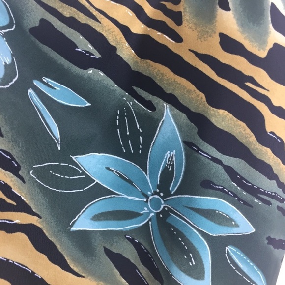 Gottex Tankini Top Blue Green Floral Zebra 18W - Picture 2 of 8